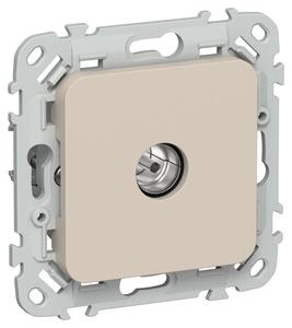 Розетка телевизионная проходная СП FLITE РТВм-1-1-2-ФлЛ тип M экранир. механизм льняной IEK FI-A13-P-K88