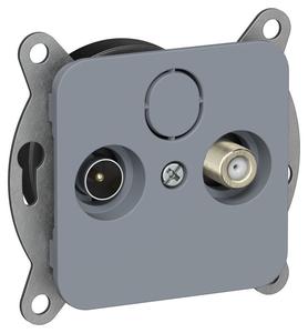 Розетка проходная TV/SAT 2-м СП FLITE РТВс-2-1-2-ФлМ экранир. механизм маренго IEK FI-AF23-P-K35