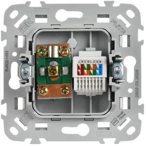 Розетка 2-м СП FLITE РКТВ5е-2-0-ФлЧ RJ45/TV кат.5E UTP механизм черн. IEK FI-AK22-1-K02