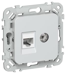 Розетка 2-м СП FLITE РКТВ5е-2-0-ФлЖ RJ45/TV кат.5E UTP механизм жемчуж. IEK FI-AK22-1-K36