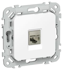 Розетка компьютерная СП FLITE РК5е-1-1-ФлБ RJ45 кат.5E STP механизм бел. IEK FI-K11-1-K01