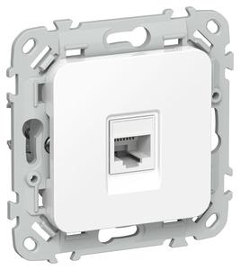 Розетка компьютерная СП FLITE РК5е-1-0-ФлБ RJ45 кат.5E UTP механизм бел. IEK FI-K12-1-K01