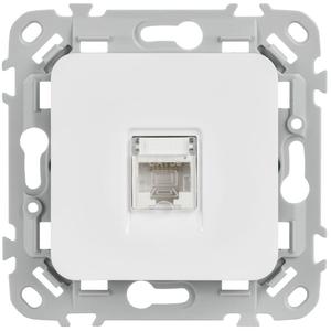 Розетка компьютерная СП FLITE РК5е-1-0-ФлБ RJ45 кат.5E UTP механизм бел. IEK FI-K12-1-K01