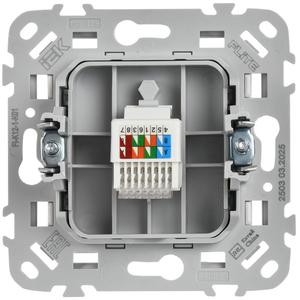 Розетка компьютерная СП FLITE РК5е-1-0-ФлБ RJ45 кат.5E UTP механизм бел. IEK FI-K12-1-K01