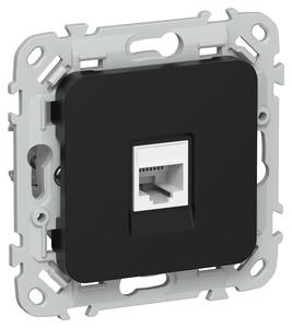 Розетка компьютерная СП FLITE РК5е-1-0-ФлЧ RJ45 кат.5E UTP механизм черн. IEK FI-K12-1-K02