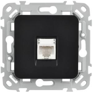 Розетка компьютерная СП FLITE РК5е-1-0-ФлЧ RJ45 кат.5E UTP механизм черн. IEK FI-K12-1-K02