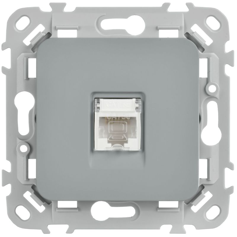 Розетка компьютерная СП FLITE РК5е-1-0-ФлС RJ45 кат.5E UTP механизм сер. IEK FI-K12-1-K03