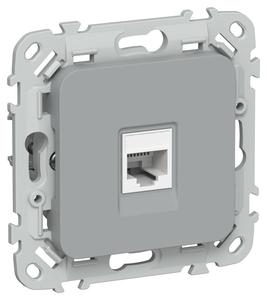 Розетка компьютерная СП FLITE РК6-1-0-ФлС RJ45 кат.6 UTP механизм сер. IEK FI-K12-2-K03