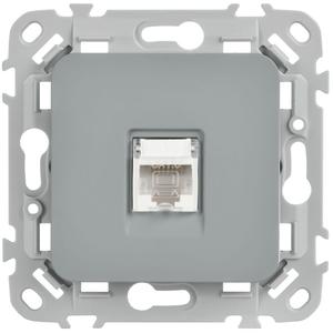 Розетка компьютерная СП FLITE РК6-1-0-ФлС RJ45 кат.6 UTP механизм сер. IEK FI-K12-2-K03
