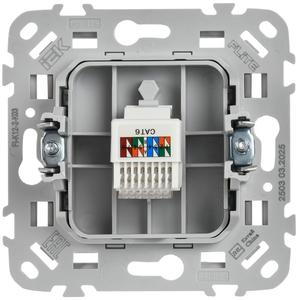 Розетка компьютерная СП FLITE РК6-1-0-ФлС RJ45 кат.6 UTP механизм сер. IEK FI-K12-2-K03