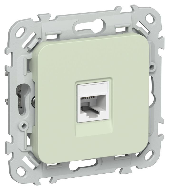 Розетка компьютерная СП FLITE РК6-1-0-ФлП RJ45 кат.6 UTP механизм панг IEK FI-K12-2-K92