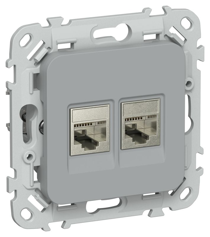 Розетка компьютерная 2-м СП FLITE РК5е-2-1-ФлС RJ45 кат.5E STP механизм сер. IEK FI-K21-1-K03