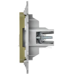 Розетка компьютерная 2-м СП FLITE РК5е-2-0-ФлО RJ45 кат.5E UTP механизм олив. IEK FI-K22-1-K26