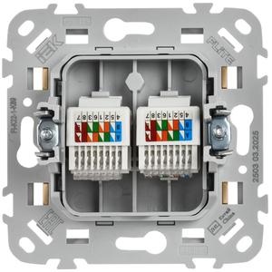 Розетка компьютерная 2-м СП FLITE РК5е-2-0-ФлШм RJ45 кат.5E UTP механизм шамуа IEK FI-K22-1-K89