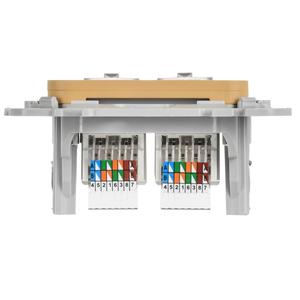 Розетка компьютерная 2-м СП FLITE РК5е-2-0-ФлШм RJ45 кат.5E UTP механизм шамуа IEK FI-K22-1-K89