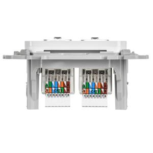 Розетка компьютерная 2-м СП FLITE РК6-2-0-ФлБ RJ45 кат.6 UTP механизм бел. IEK FI-K22-2-K01