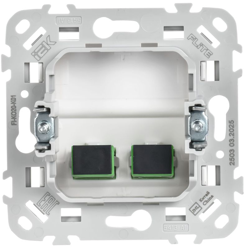 Розетка 2-м СП FLITE РОВ-2-ФлБ оптоволокон. механизм бел. IEK FI-KO20-K01