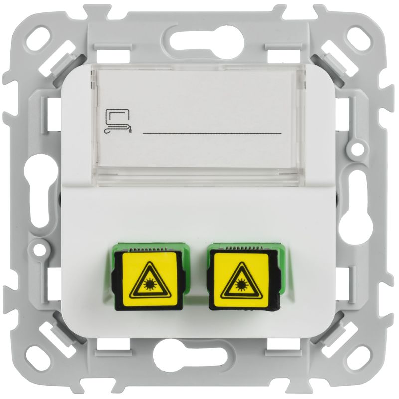 Розетка 2-м СП FLITE РОВ-2-ФлБ оптоволокон. механизм бел. IEK FI-KO20-K01