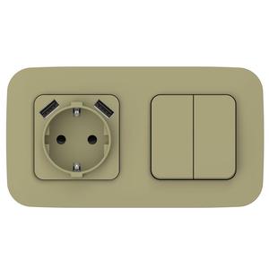 Рамка 2-м СП FLITE РУ-2-А-ФлО олив. IEK FI-M22-31-20-K26