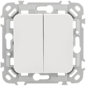 Выключатель 2-кл. СП FLITE ВС12-1-0-ФлБ 10А механизм бел. IEK FI-V20-0-10-1-K01