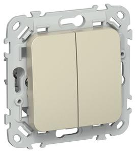 Выключатель 2-кл. СП FLITE ВС12-1-0-ФлШ 10А механизм шампань IEK FI-V20-0-10-1-K37
