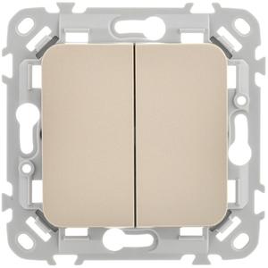 Выключатель 2-кл. СП FLITE ВС12-1-0-ФлШ 10А механизм шампань IEK FI-V20-0-10-1-K37