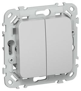 Выключатель 2-кл. СП FLITE ВС12-1-0-ФлА 10А механизм алюм. IEK FI-V20-0-10-1-K47