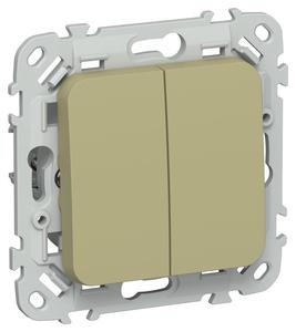 Выключатель проходной 2-кл. СП FLITE ВС62-1-0-ФлО 10А механизм олив. IEK FI-V22-0-10-1-K26