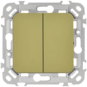 Выключатель проходной 2-кл. СП FLITE ВС62-1-0-ФлО 10А механизм олив. IEK FI-V22-0-10-1-K26