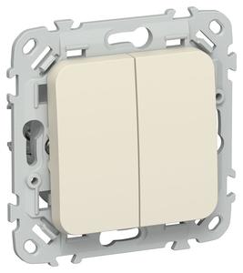 Выключатель проходной 2-кл. СП FLITE ВС62-1-0-ФлСл 10А механизм сливочный IEK FI-V22-0-10-1-K86