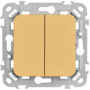 Выключатель проходной 2-кл. СП FLITE ВС62-1-0-ФлШм 10А механизм шамуа IEK FI-V22-0-10-1-K89