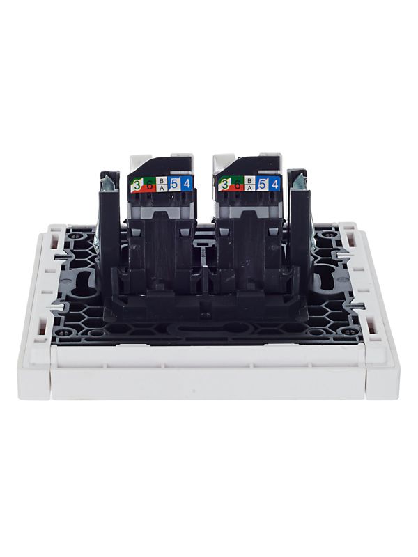 Розетка компьютерная 2-м RJ45 кат.5E FORTE&PIANO FP233 бел. IEK FP-K20-1-K01