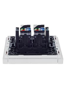 Розетка компьютерная 2-м RJ45 кат.5E FORTE&PIANO FP233 бел. IEK FP-K20-1-K01