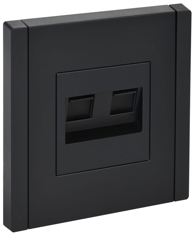 Розетка компьютерная 2-м RJ45 кат.5E FORTE&PIANO FP133 черн. IEK FP-K20-1-K02