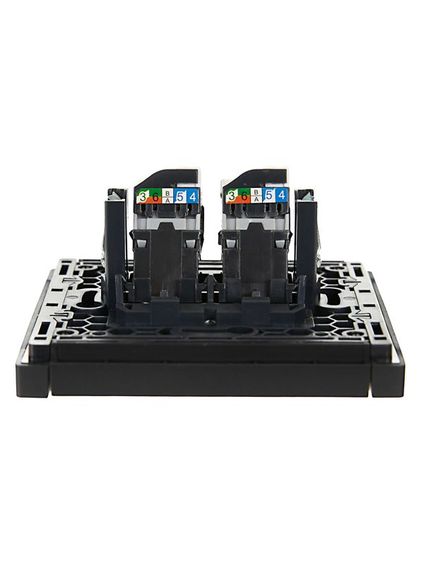 Розетка компьютерная 2-м RJ45 кат.5E FORTE&PIANO FP133 черн. IEK FP-K20-1-K02