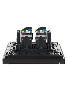 Розетка компьютерная 2-м RJ45 кат.5E FORTE&PIANO FP133 черн. IEK FP-K20-1-K02