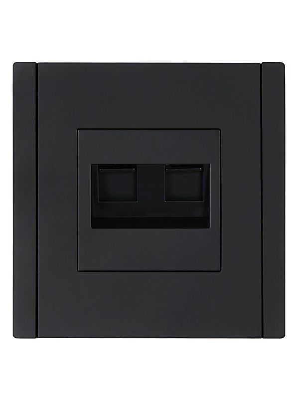 Розетка компьютерная 2-м RJ45 кат.5E FORTE&PIANO FP133 черн. IEK FP-K20-1-K02