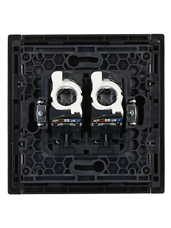 Розетка компьютерная 2-м RJ45 кат.5E FORTE&PIANO FP133 черн. IEK FP-K20-1-K02