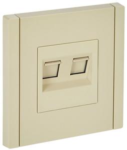 Розетка компьютерная 2-м RJ45 кат.5E FORTE&PIANO FP433 ваниль IEK FP-K20-1-K10