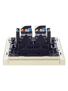 Розетка компьютерная 2-м RJ45 кат.5E FORTE&PIANO FP433 ваниль IEK FP-K20-1-K10