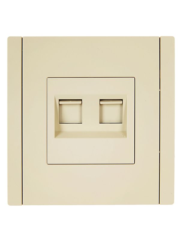 Розетка компьютерная 2-м RJ45 кат.5E FORTE&PIANO FP433 ваниль IEK FP-K20-1-K10