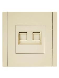Розетка компьютерная 2-м RJ45 кат.5E FORTE&PIANO FP433 ваниль IEK FP-K20-1-K10