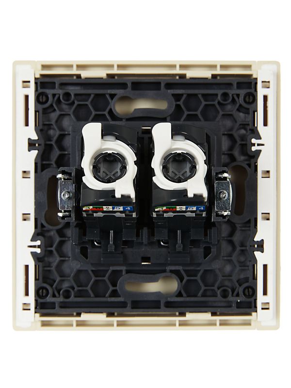 Розетка компьютерная 2-м RJ45 кат.5E FORTE&PIANO FP433 ваниль IEK FP-K20-1-K10
