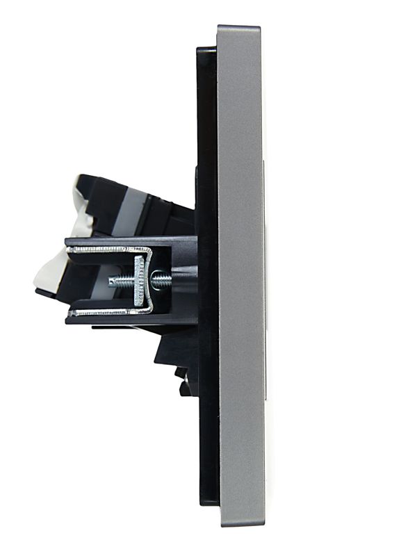 Розетка компьютерная 2-м RJ45 кат.5E FORTE&PIANO FP533 сталь IEK FP-K20-1-K46