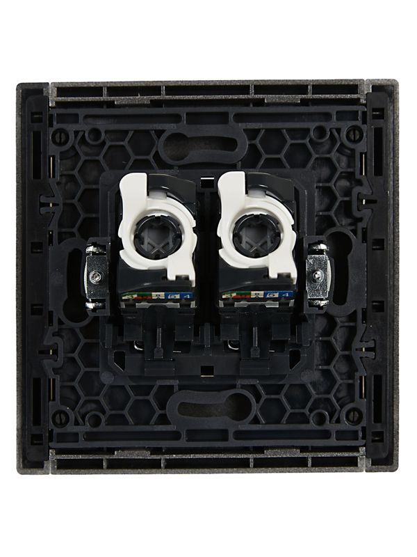 Розетка компьютерная 2-м RJ45 кат.5E FORTE&PIANO FP533 сталь IEK FP-K20-1-K46