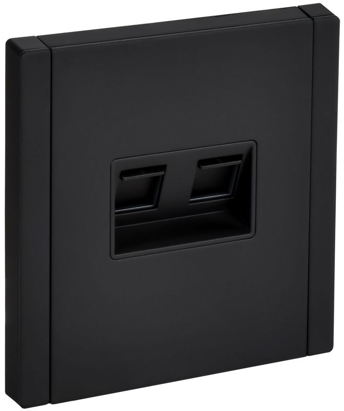 Розетка компьютерная 2-м FORTE&PIANO FP133M RJ45 кат.5E черн. IEK FP-K20-1-M-K02