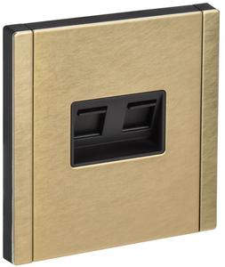 Розетка компьютерная 2-м СП FORTE&PIANO FP633M RJ45 кат.5E IP20 шампань IEK FP-K20-1-M-K37