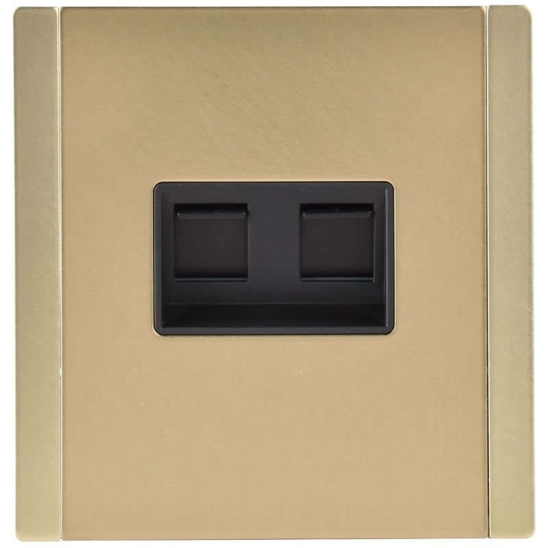 Розетка компьютерная 2-м СП FORTE&PIANO FP633M RJ45 кат.5E IP20 шампань IEK FP-K20-1-M-K37