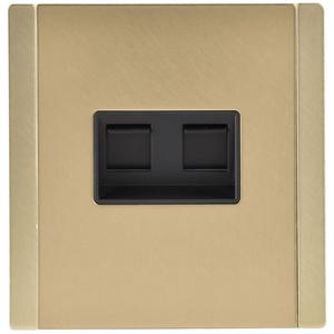 Розетка компьютерная 2-м СП FORTE&PIANO FP633M RJ45 кат.5E IP20 шампань IEK FP-K20-1-M-K37