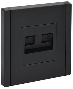 Розетка компьютерная 2-м RJ45 кат.6 FORTE&PIANO FP134 черн. IEK FP-K20-2-K02